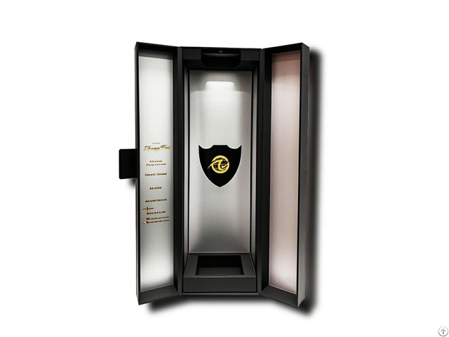 Custom High End Black Double Open Liquor Wine Packaging Box