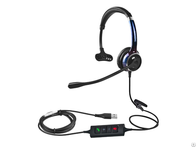 Fc21 Over Ear Wired Usb Office Headset With Mic Noise Cancelling