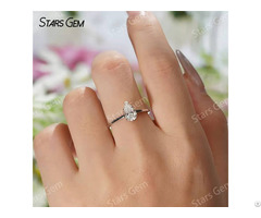 Pear Cut Moissanite S925 Sterling Silver Solitaire Engagement Ring