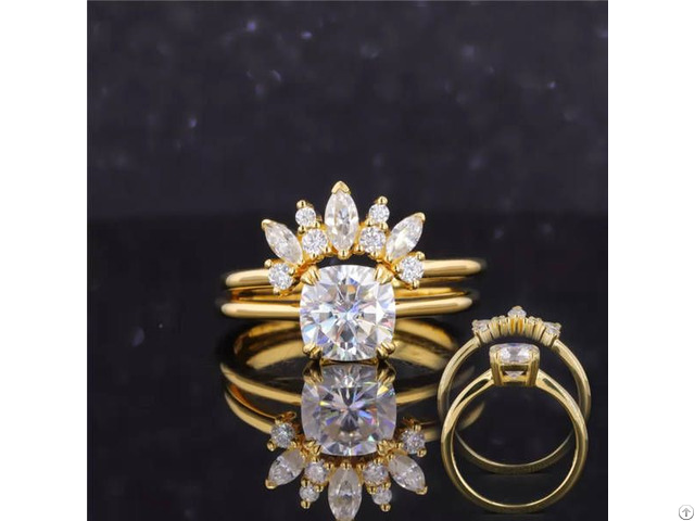 Cushion Cut Moissanite S925 Sterling Silver Stackable Rings