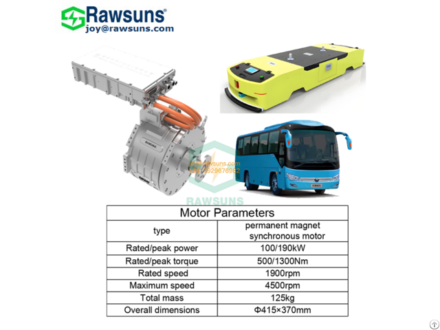 Rawsuns New 1300nm 190kw Ev Conversion Kit Electric Motor Mcu Inverter For 6m Bus Coach