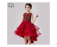 Golden Sequin Flip Crystal Flowers Girls Dresses For 12 Years Girl