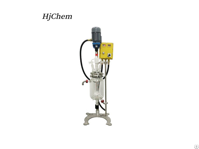 Lab 2 Liter Benchtop Three Layer Glass Reactor
