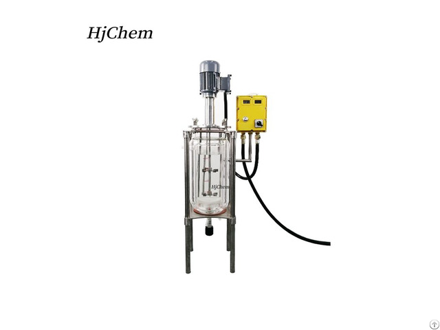 5l Laboratory Triple Wall Glass Baffles Process Reactor
