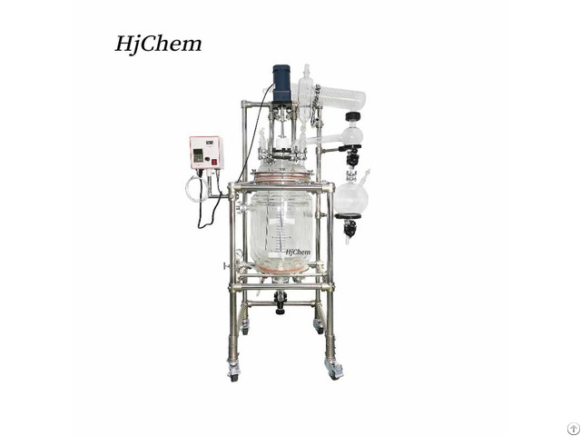 20l Vacuum Jacketed Triple Layer Glass Reactor