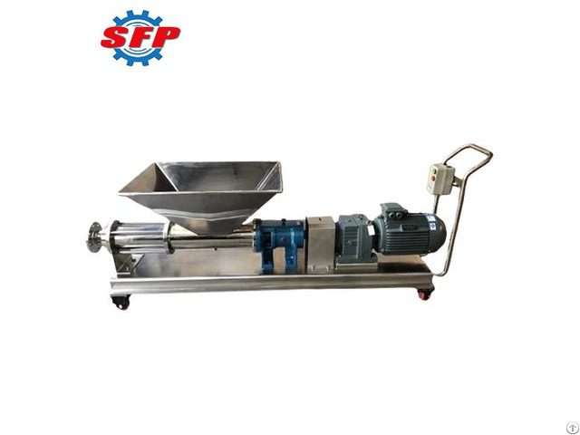 Ce Certified G Series Food Grade Stainless Steel Single Screw Transfer Pump With Hopper