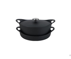 Stackable Cast Iron Bbq Cooking Set With Detachable Handles