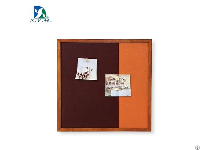 Two Tone Fabric Bulletin Board With Wood Frame