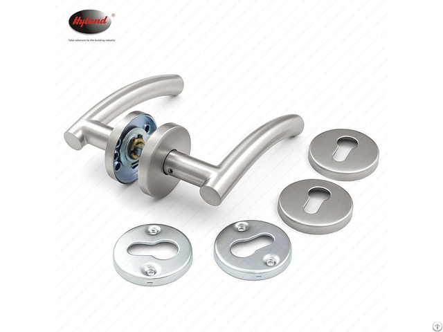 Stainless Steel Tube Lever Handle Lock Round Rosette Design Compatible With Latches 9007 Stainless Steel Tube Lever Handle Lock Round Rosette Design Compatible With Latches 9007