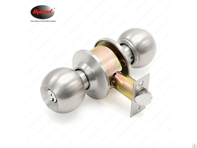 Stainless Steel Ball Knob Lock Keyed Entry Deadbolt Lockset For Interior Wooden Doors 587 Sset