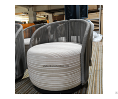 Modern Customized Outdoor Hotel Contract Project High Quality Aluminum Rope Upholstered Single Sofa