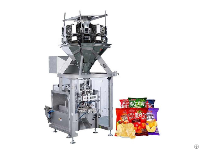 High Speed Multi Heads Weigher Potato Chips Snack Food Vertical Packing Machine