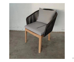 Modern Design Architectural Contract Resort Villa Hotel Teak Wood Rope Dining Chair