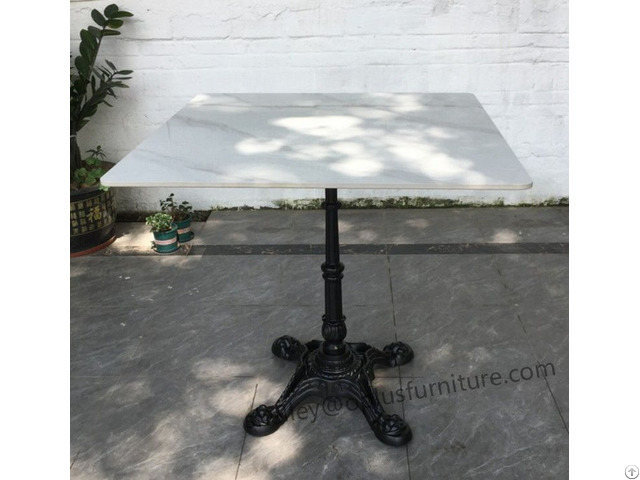 Contract Project Furniture Cast Iron 4 Star Black Base White Ceramic Restaurant Table