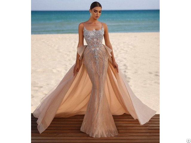 Mb40344 Embellished Intricate Exquisite Stunning Beaded Crystal Luxury Couture Evening Gown
