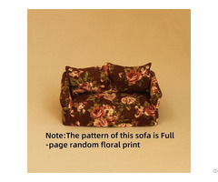 Scale Modern Dollhouse Sofa With Fabric Floral