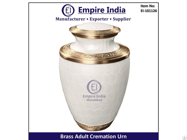 Brass Engraved Adult Cremation Urn Elegant Funeral Memorial Exporter Empire India Moradabad