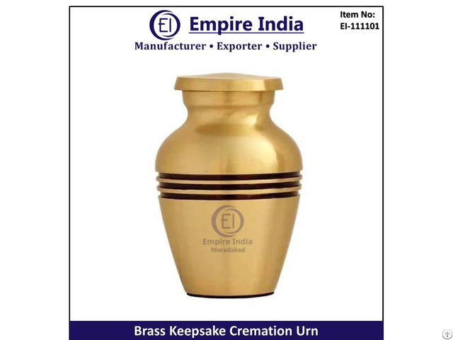Brass Keepsake Cremation Urn Small Ash Storage Jar For Memorial Funeral Empire India Moradabad