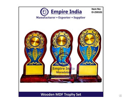 Wooden Mdf Trophy Set With Decorative Design Custom Award Plaque Manufacturer Empire India