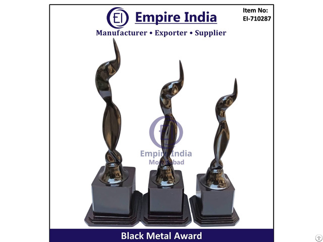 Modern Black Metal Award Trophy Designer Recognition Sculpture Empire India Moradabad