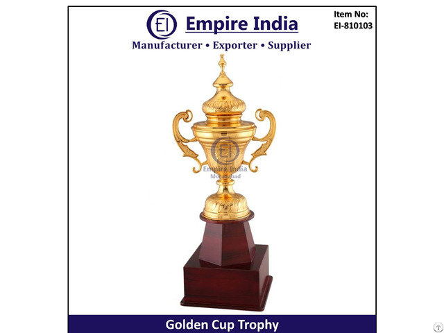 Classic Golden Cup Trophy Premium Metal Award Manufacturer Empire India Moradabad