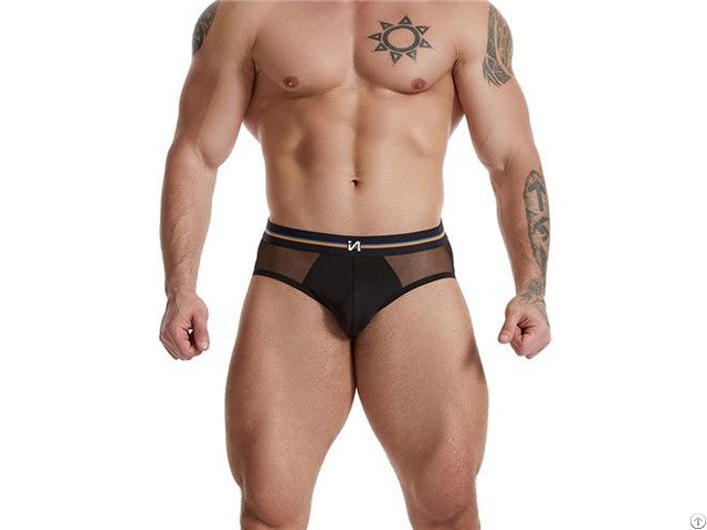 Oem Men Black Mesh Transparent Brief Oem Men Black Mesh Transparent Brief