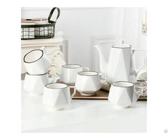 White Vintage Ceramic Coffee Cup Set