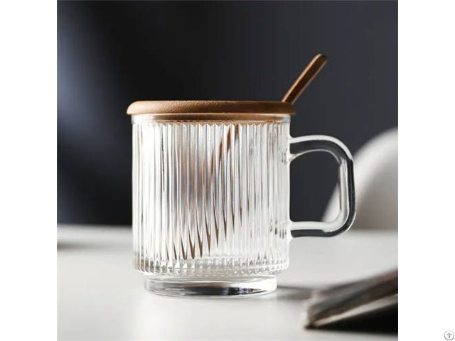 Creative 340ml Striped Drinking Glass Mug