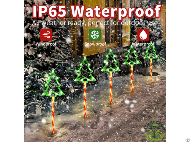 Solar Candy Cane Pathway Lights 8 Modes Outdoor Christmas Garden Decoration