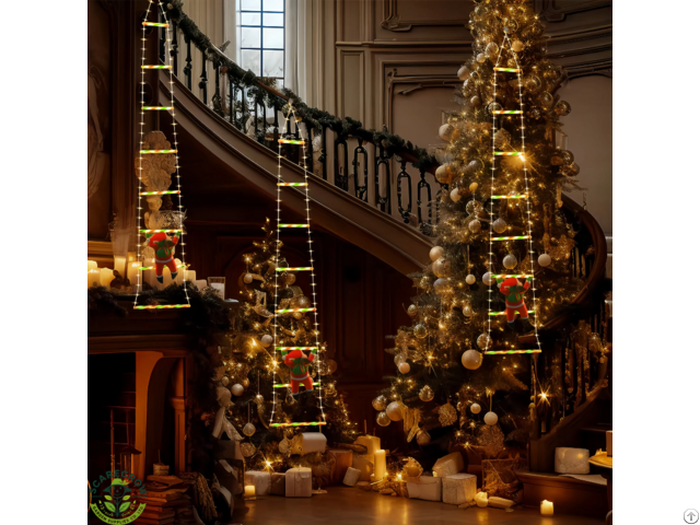 Led Santa Climbing Ladder String Lights Waterproof Outdoor Christmas Decoration