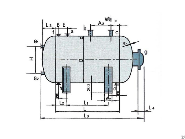 Glass Lined Horizontal Type Storage Tank Device