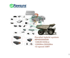 Rawsuns 130 225kw Hybrid Electric Pmsm Motor 12 Speed Amt Gearbox Powertrain