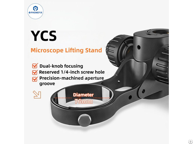 Ycs Microscope Lifting Stand 76mm Holder Bracket 32mm Column