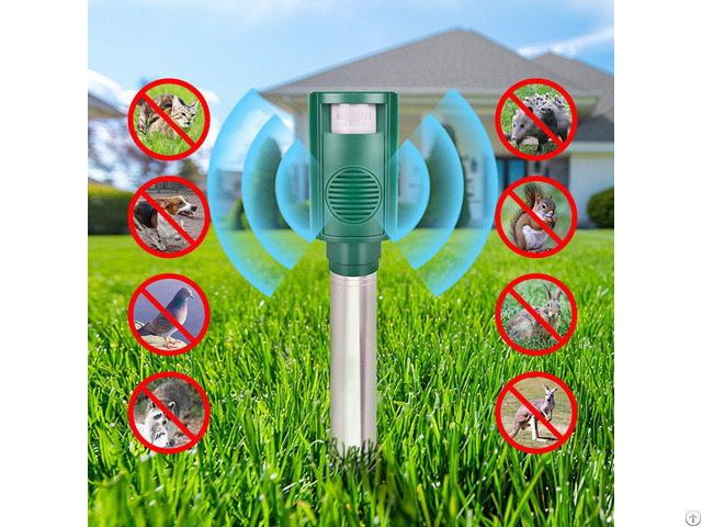 Outdoor Battery Powered Ultrasonic Bird Repeller With Pir Sensor