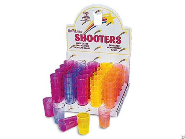 Neon Plastic Shot Glasses Display Of 100 Cups