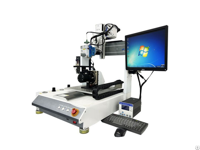 Desktop Automatic Smt Pcb Glue Dispensing Machine With Z Axis Rotating Double Station