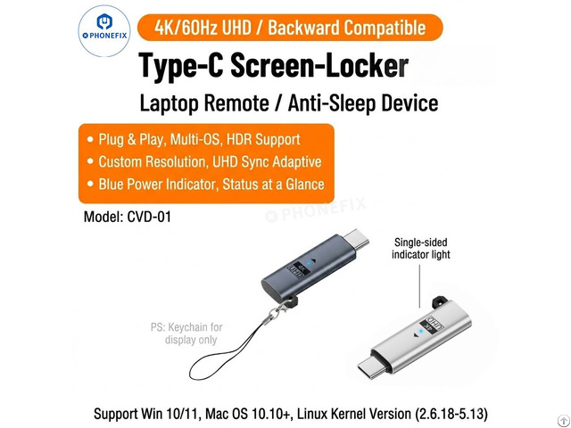 Type C Graphics Card 4k Uhd Virtual Display Adapter Edid Emulator