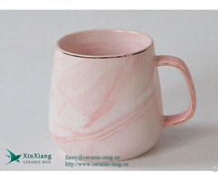 Custom Pink Drum Belly Marbled Ceramic Coffee Mugs