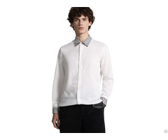 White Monogram Trim Dress Shirt