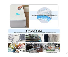Breathable Comfortable Waterproof Cooling Mattress Protector For Bed Washable Noiseless