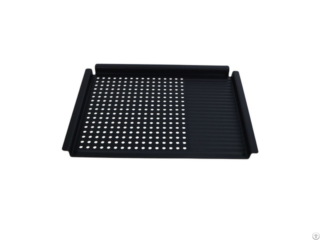 Carbon Steel Perforated Grill Topper Non Stick Bbq Accessory For Small Foods