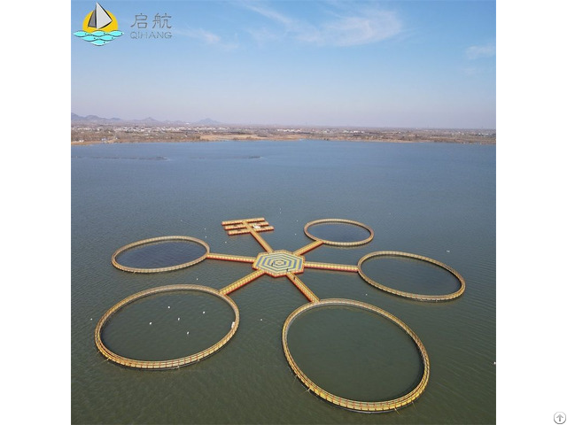 Round Fish Cage In Off Shore Aquaculture Farm