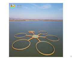 Round Fish Cage In Off Shore Aquaculture Farm