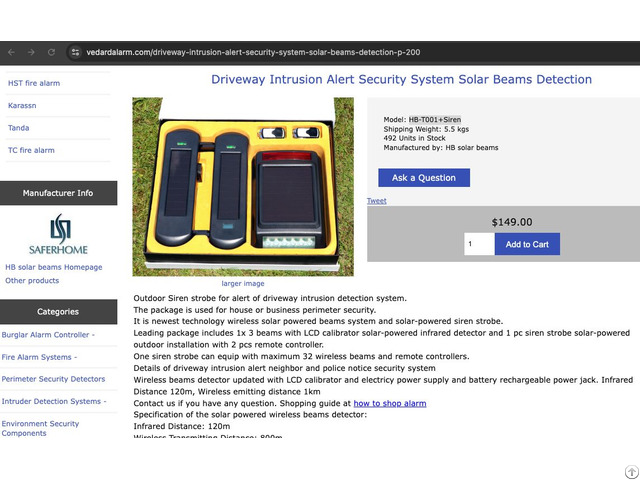 Infrared Beam Solar Wireless Perimeter Detector Outdoor Large Space Defense