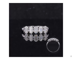 3×5mm Oval Cut Moissanite Pt950 Five Stone Ring