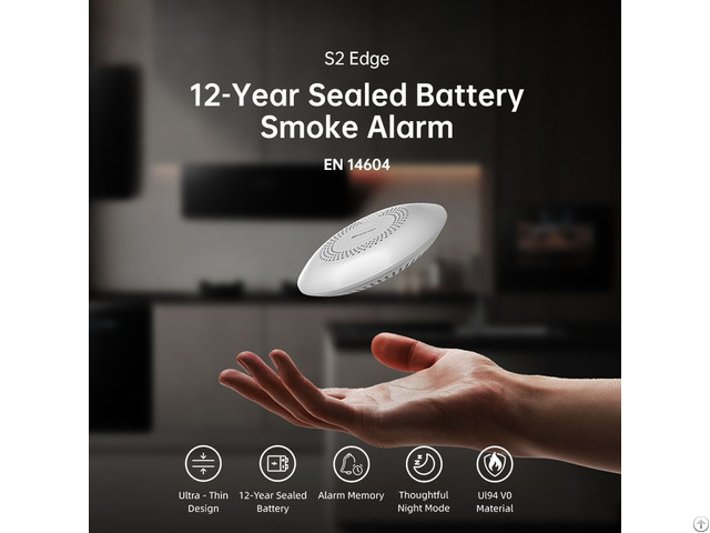 En14604 Certified Photoelectric Smoke Alarm With 12 Year Sealed Battery
