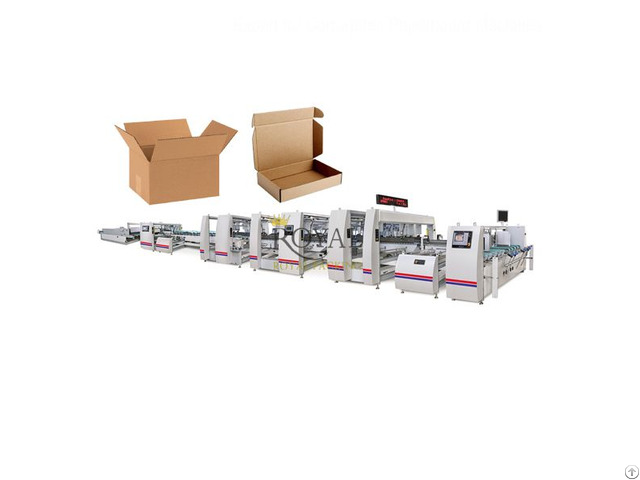 Ryjy High Speed Full Automatic 4 6 Corner Folder Gluer Machine 1200 1500 1700 2100 2300 2800 3200