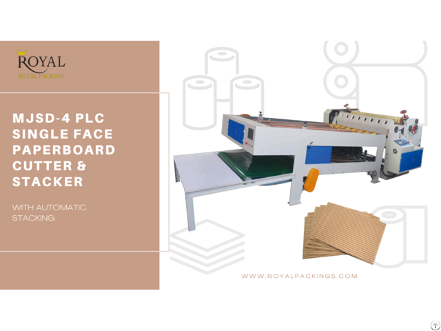 Mjsd 4 Plc Single Face Paperboard Cutter And Automatic Stacker