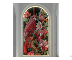 Bz28 01 "blooming Plumage" Crystal Mosaic Artwork