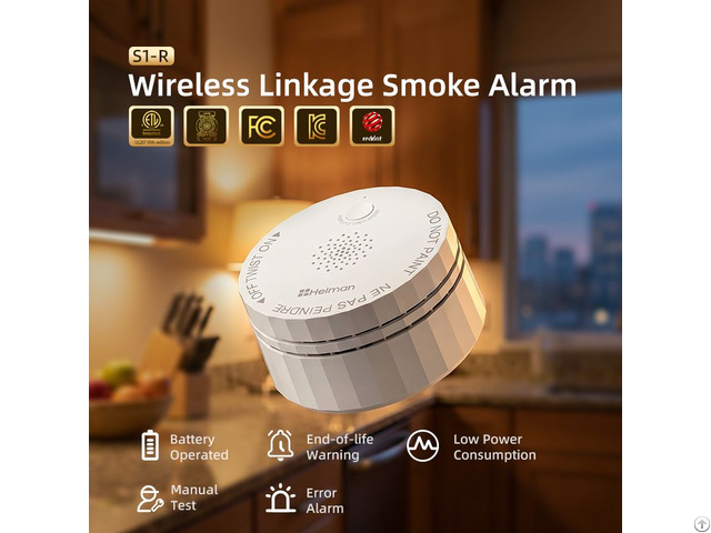 Ul217 10th Certified Interconnected Smoke Alarm 915mhz Wireless Linkage For Whole House Protection